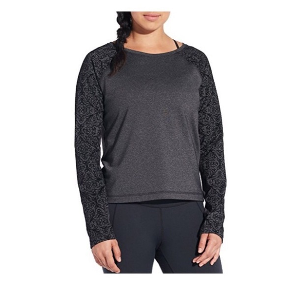 Calia | Onyx Velvet Pieced Sweatshirt Gray - Picture 1 of 7
